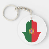 HAND met Portugal Vlag Sleutelhanger (Voorkant)