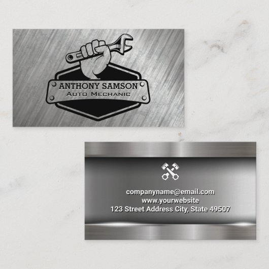 Hand met sleutel | Logo voor monteur Visitekaartje (Voorkant / Achterkant)