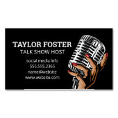 Hand Microfoon Vasthoudend | Zanger | Radio Presen Magnetisch Visitekaartje (Voorkant)