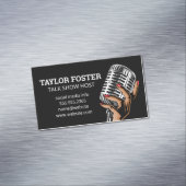 Hand Microfoon Vasthoudend | Zanger | Radio Presen Magnetisch Visitekaartje (Voorbeeld)