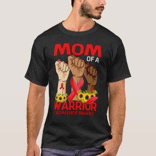 Hand moeder van een krijger stof misbruik bewustzi t-shirt