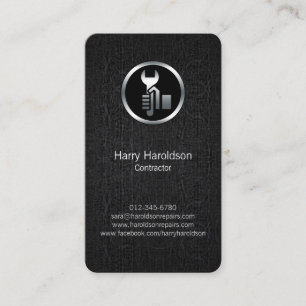 Hand Moersleutel Zwart Grunge Aannemer Visitekaart Visitekaartje