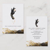 *~* Hand Moon Mystic Geometric Galaxy  Visitekaartje (Voorkant / Achterkant)