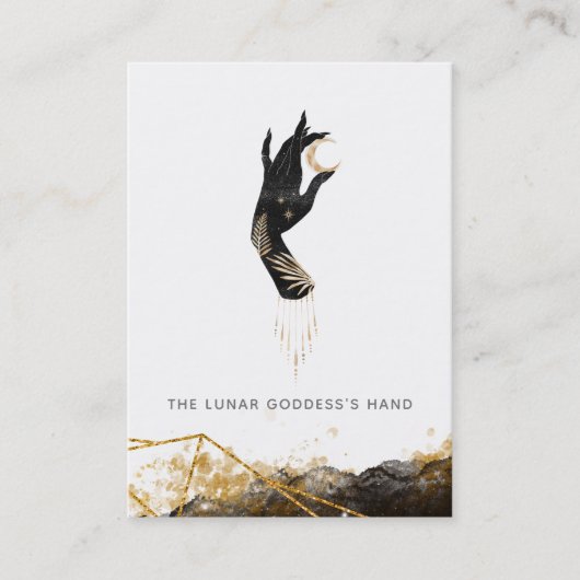 *~* Hand Moon Mystic Geometric Galaxy  Visitekaartje (Voorkant)
