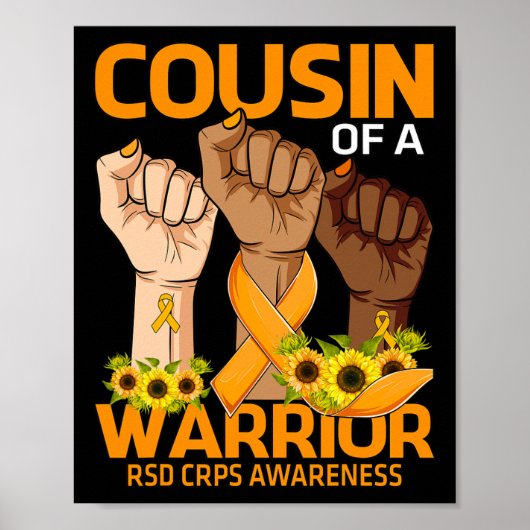 Hand neef van een krijger RSD CRPS Awareness Sunfl Poster (Voorkant)