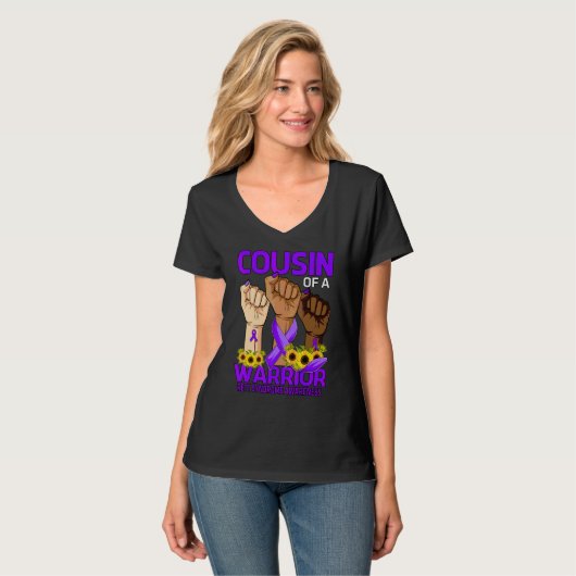 Hand neef van het Warrior Rett Syndrome Awareness  T-shirt (Voorkant volledig)