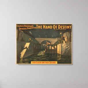 Hand of Destiny "The Lock on the Seine River" Canvas Afdruk