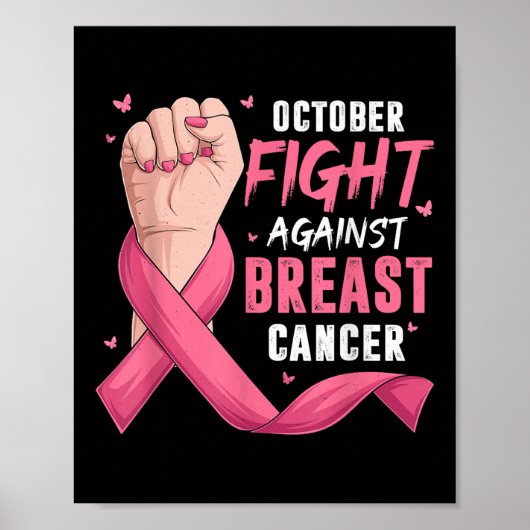 Hand oktober strijd tegen borstkanker bewustzijn poster (Voorkant)