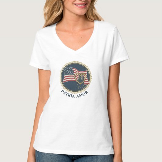 Hand on Heart Patriot Flag Tee T-shirt (Voorkant)