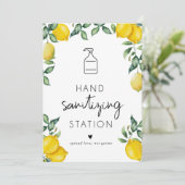 Hand ontsmetting Station Citroenen Klein bord 5x7 Kaart (Staand voorkant)