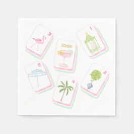 Hand-ontwerp Palm Beach Mahjong-feest Servet