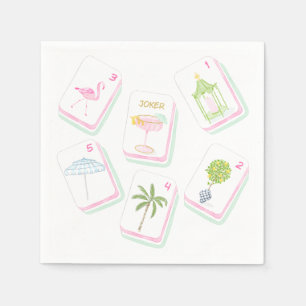 Hand-ontwerp Palm Beach Mahjong-feest Servet