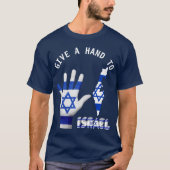 Hand op Israël Patriottische Vlag Unisex T-shirt (Voorkant)
