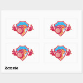 Hand opheffen Barbell Kettlebell Crest Rechthoekige Sticker (Vel)
