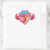 Hand opheffen Barbell Kettlebell Crest Rechthoekige Sticker (Tas)