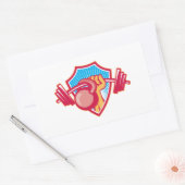 Hand opheffen Barbell Kettlebell Crest Rechthoekige Sticker (Envelop)