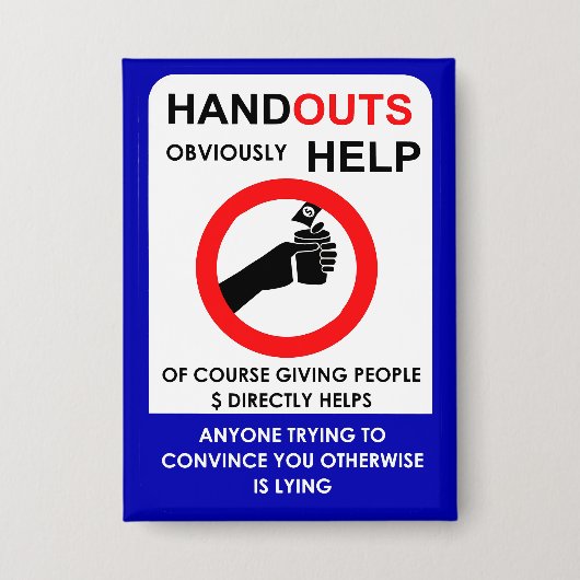 Hand-outs Helpen Uiteraard Button (Voorkant)