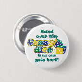 Hand over de wazige dice ronde button 5,7 cm (Voorkant /achterkant)