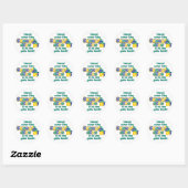 Hand over de wazige dice ronde sticker (Vel)