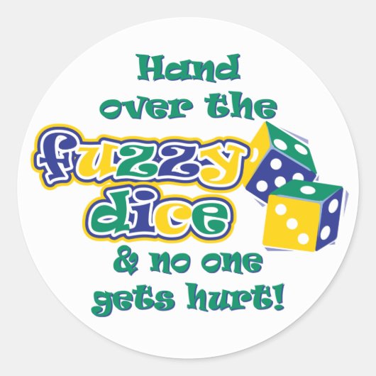 Hand over de wazige dice ronde sticker (Voorkant)