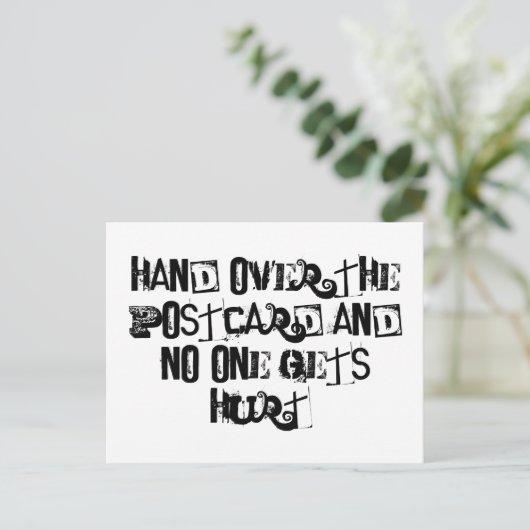 Hand over het Briefkaart en niemand raakt gewond (Staand voorkant)