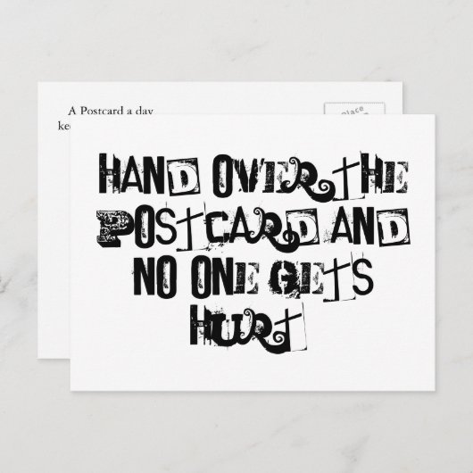 Hand over het Briefkaart en niemand raakt gewond (Voorkant / Achterkant)