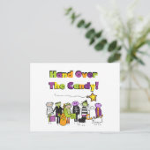 Hand over het Snoep Halloween Tshirts and Gifts Briefkaart (Staand voorkant)