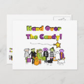 Hand over het Snoep Halloween Tshirts and Gifts Briefkaart (Voorkant / Achterkant)
