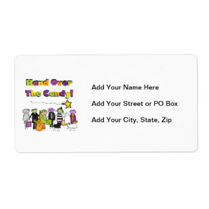 Hand over het Snoep Halloween Tshirts and Gifts Etiket