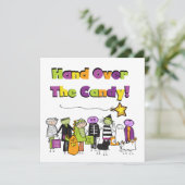 Hand over het Snoep Halloween Tshirts and Gifts Kaart (Staand voorkant)
