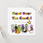 Hand over het Snoep Halloween Tshirts and Gifts Kaart (Voorkant / Achterkant in situ)