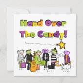 Hand over het Snoep Halloween Tshirts and Gifts Kaart (Voorkant)