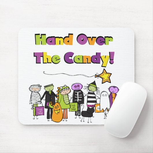 Hand over het Snoep Halloween Tshirts and Gifts Muismat (Met muis)