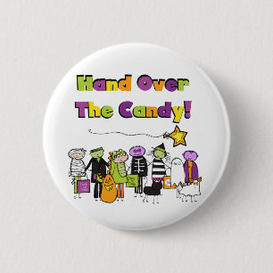 Hand over het Snoep Halloween Tshirts and Gifts Ronde Button 5,7 Cm