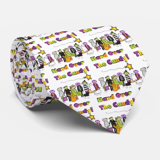 Hand over het Snoep Halloween Tshirts and Gifts Stropdas (Opgerold)