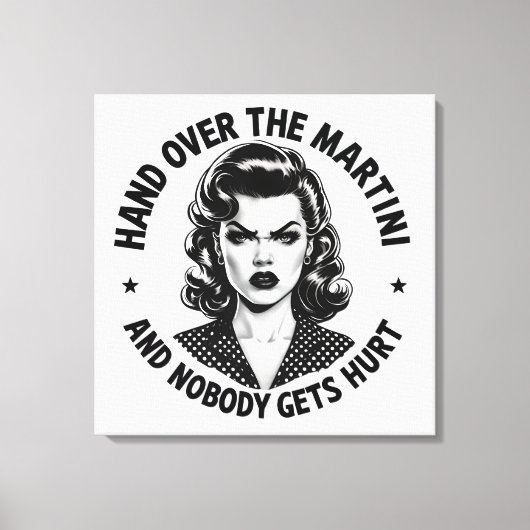 Hand Over The Martini – Retro Canvas Muurkunst (Voorkant)