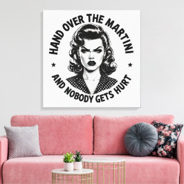 Hand Over The Martini – Retro Canvas Muurkunst Afdruk