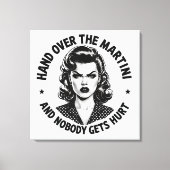 Hand Over The Martini – Retro Canvas Muurkunst Afdruk (Voorkant)