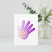 Hand - Paars Briefkaart (Staand voorkant)