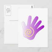 Hand - Paars Briefkaart (Voorkant / Achterkant)