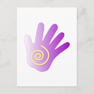 Hand - Paars Briefkaart