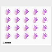 Hand - Paars Ronde Sticker (Vel)
