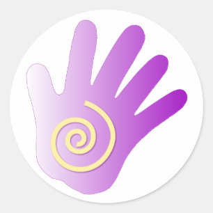 Hand - Paars Ronde Sticker