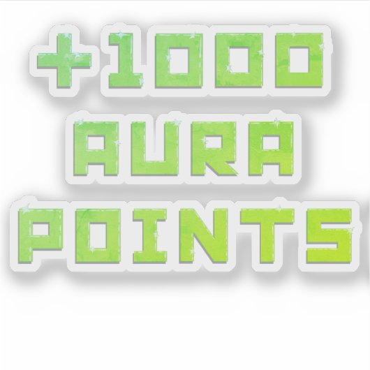 Hand-painted + 1000 Aura points  Sticker (Voorkant)