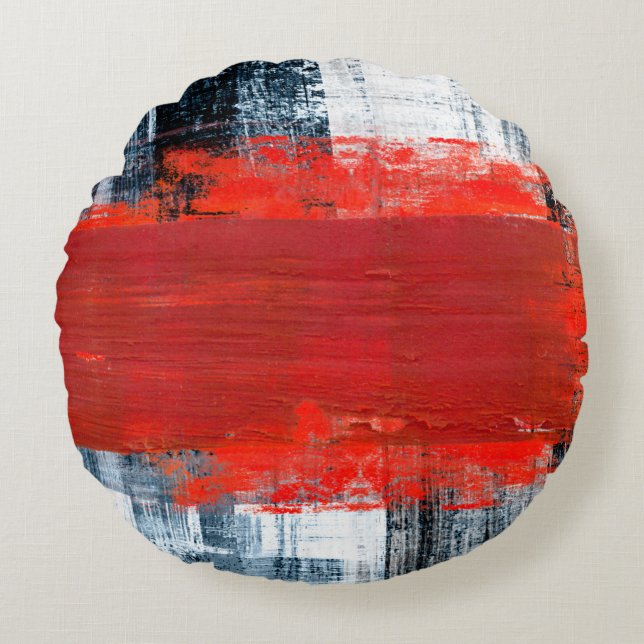  hand painted abstract backgroundart,abstract,pain rond kussen (Voorkant)