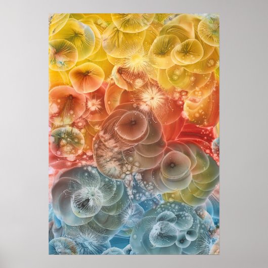 Hand Painted Abstract Energy Color Burst Art Poster (Voorkant)