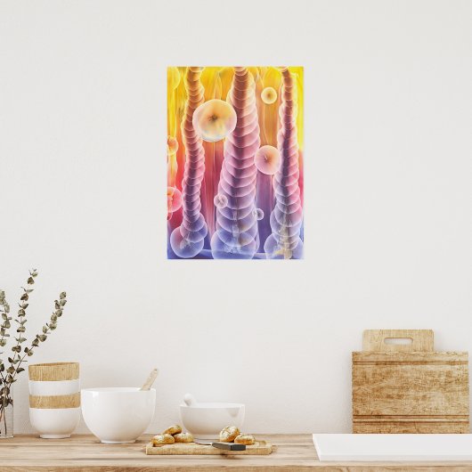 Hand Painted Abstract Fantasy Artwork Poster (Keuken)