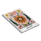 Hand Painted Abstract Floral Off White Background Notitieboek (Rechterzijde)