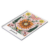 Hand Painted Abstract Floral Off White Background Notitieboek (Linkerzijde)