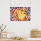 Hand Painted Abstract Flowers Gouache Fantasy Ar Poster (Keuken)